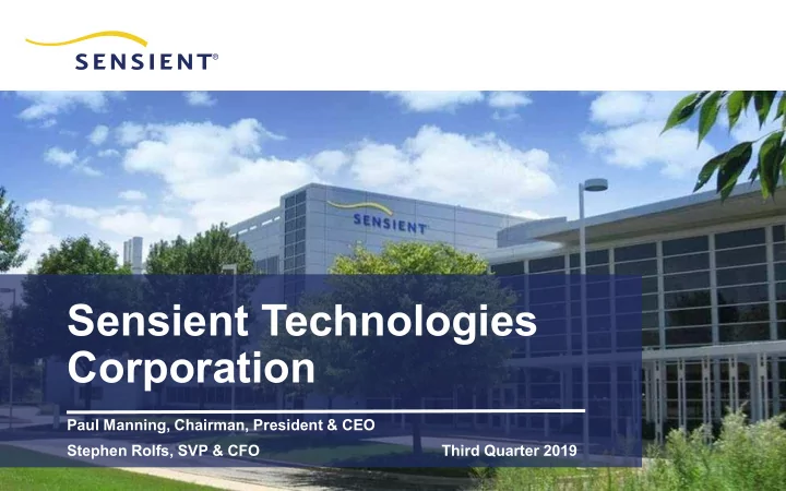 sensient technologies corporation