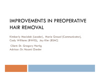 improvements in preoperative hair removal