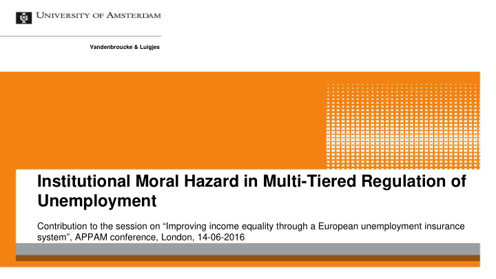 institutional moral hazard in multi tiered regulation of