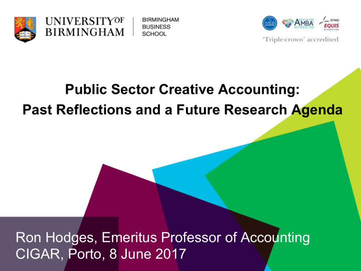 public sector creative accounting past reflections and a