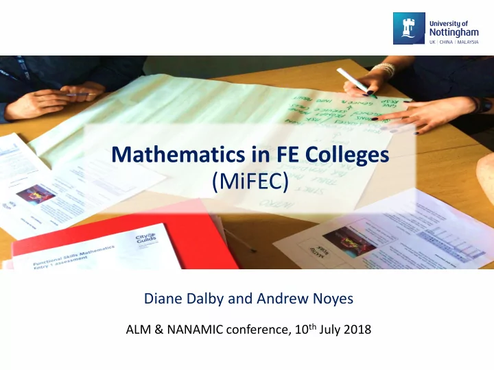 mathematics in fe colleges mifec