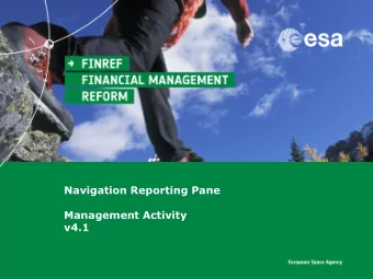 Navigation Reporting Pane  Management Activity  v4.1 MA  Navigation Reporting Pane  What is the