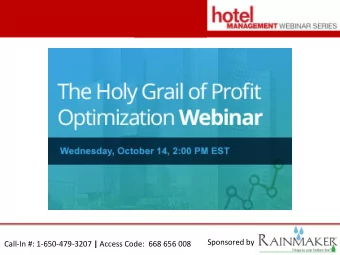 Sponsored by Call-In #: 1-650-479-3207 | Access Code:  668 656 008  Enter your question in the