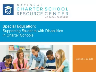 in Charter Schools  September 15, 2015  www.safalpartners.com  Agenda    Welcome and
