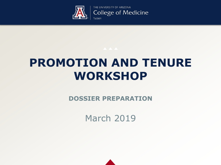 promotion and tenure workshop