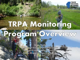 What we monitor and why  Streams  Fisheries thresholds  Stream Environment Zones  SEZ