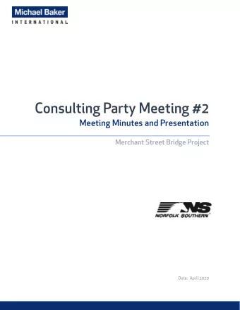Consulting Party Meeting #2  Meeting Minutes and Presentation  Merchant Street Bridge Project Date:
