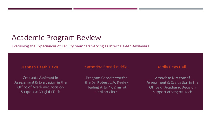 academic program review