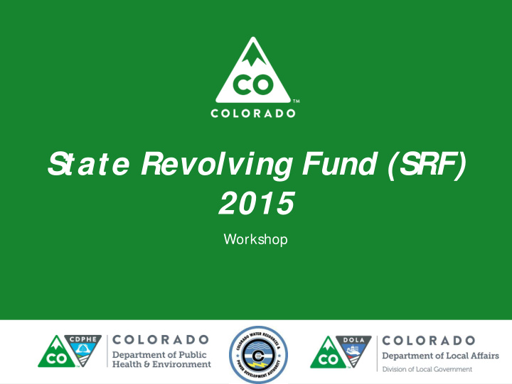 state revolving fund srf 2015