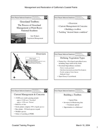 Grassland Toolbox:   Overview  The Process of Grassland   Current Management &amp; Concerns