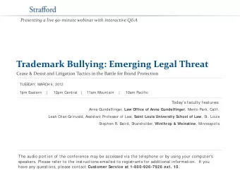 Trademark Bullying: Emerging Legal Threat  Cease &amp; Desist and Litigation Tactics in the Battle