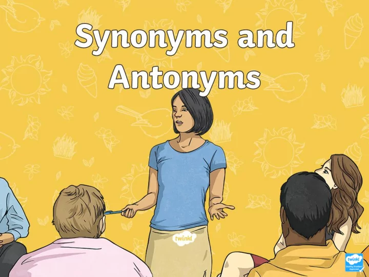 this week we are starting to look at synonyms and
