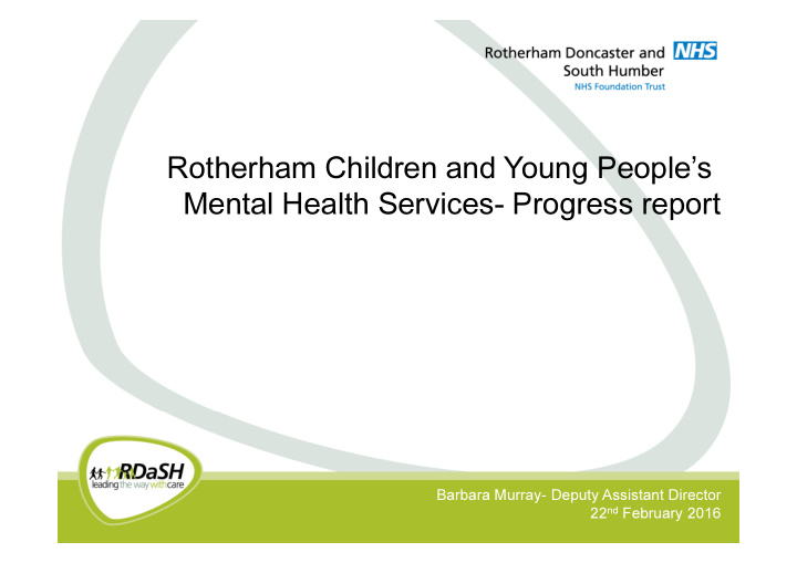 rotherham children and young people s mental health