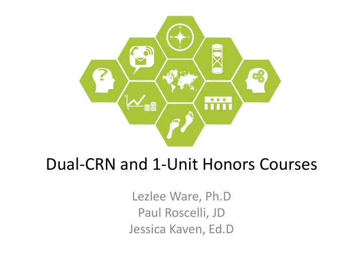 dual crn and 1 unit honors courses