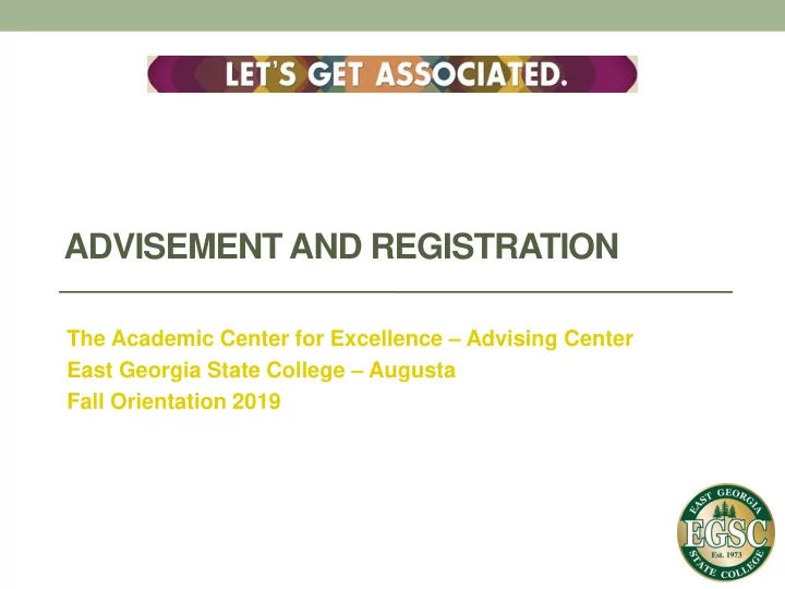 advisement and registration