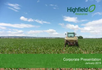 Corporate Presentation  January 2019  COMPETENT PERSONS STATEMENT FOR MUGA POTASH PROJECT  This