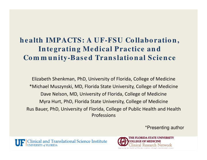 health impacts a uf fsu collaboration integrating medical