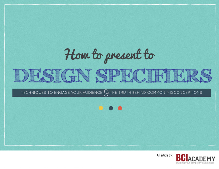 design specifiers