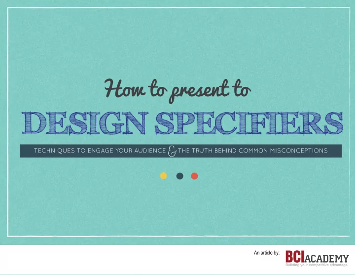 design specifiers