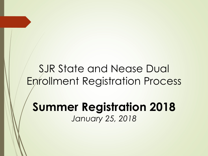 summer registration 2018
