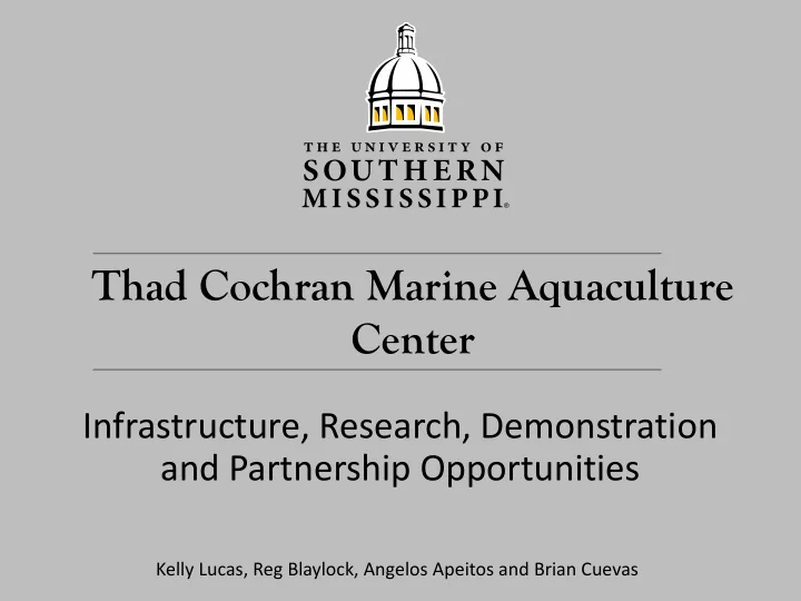 thad cochran marine aquaculture center