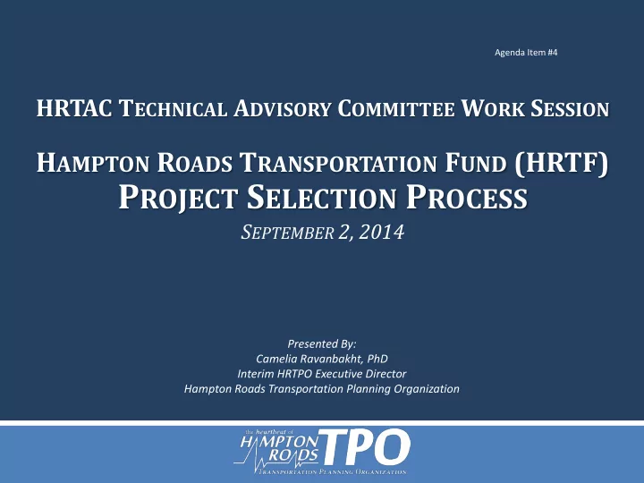 h ampton r oads t ransportation f und hrtf p roject s