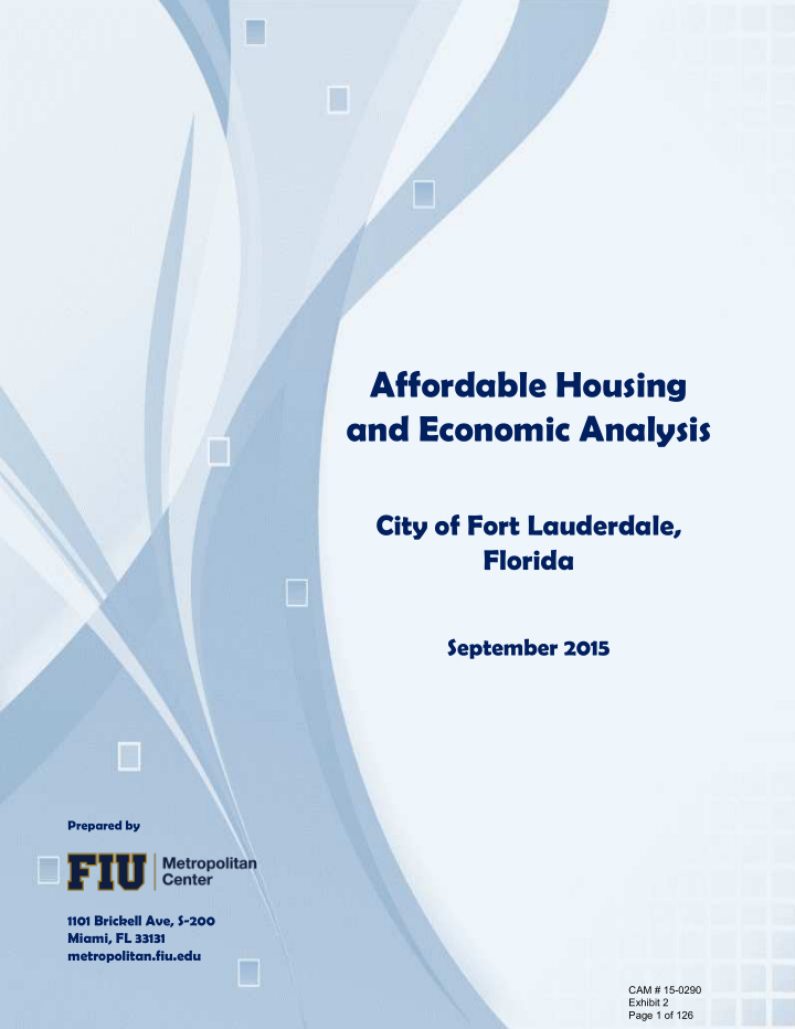 affordable housing and economic analysis