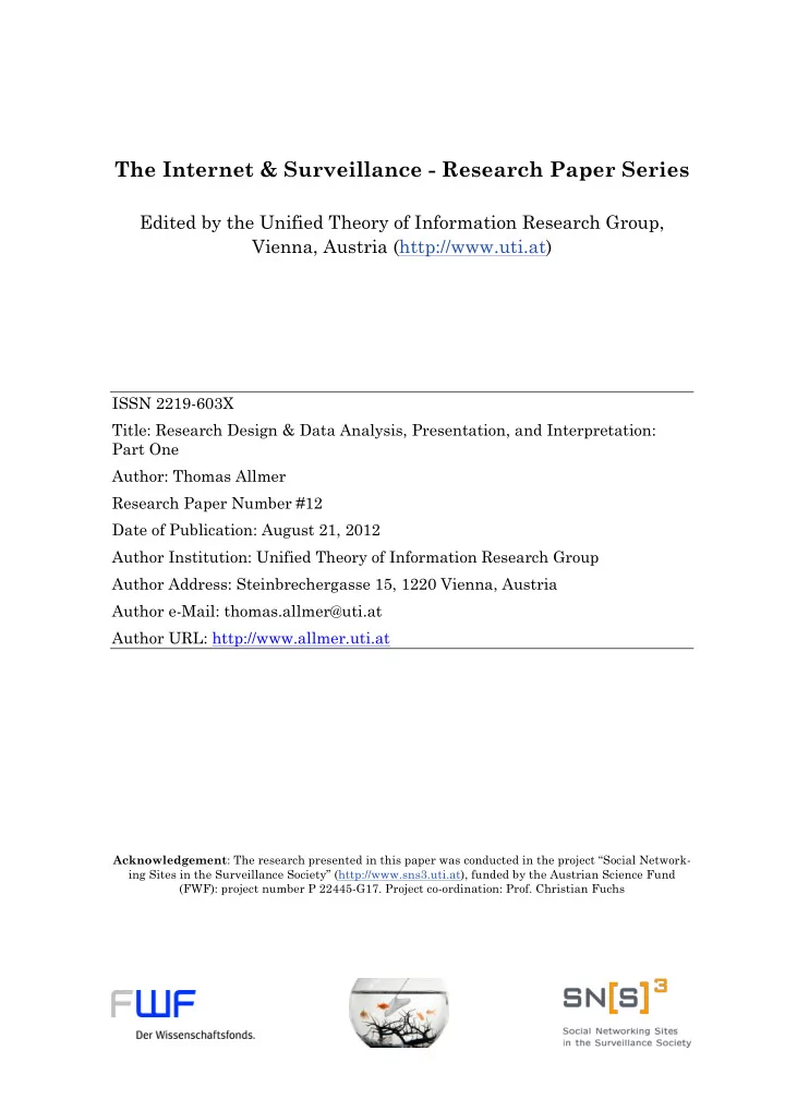 the internet amp surveillance research paper series