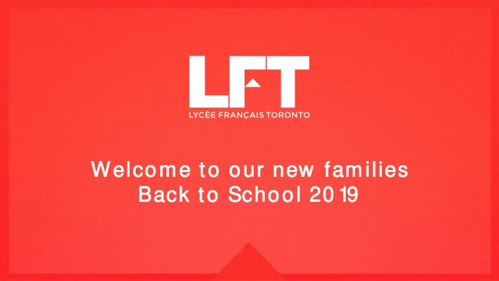 welcome to our new ew families