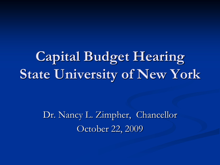 capital budget hearing state university of new york