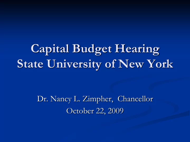 capital budget hearing state university of new york