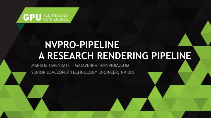 a research rendering pipeline