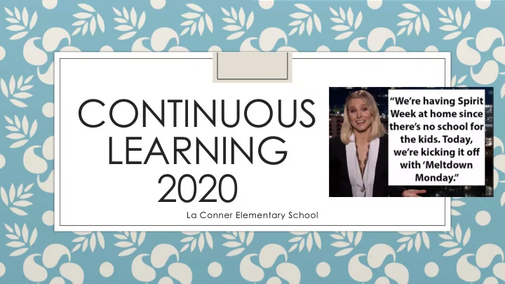 continuous learning 2020