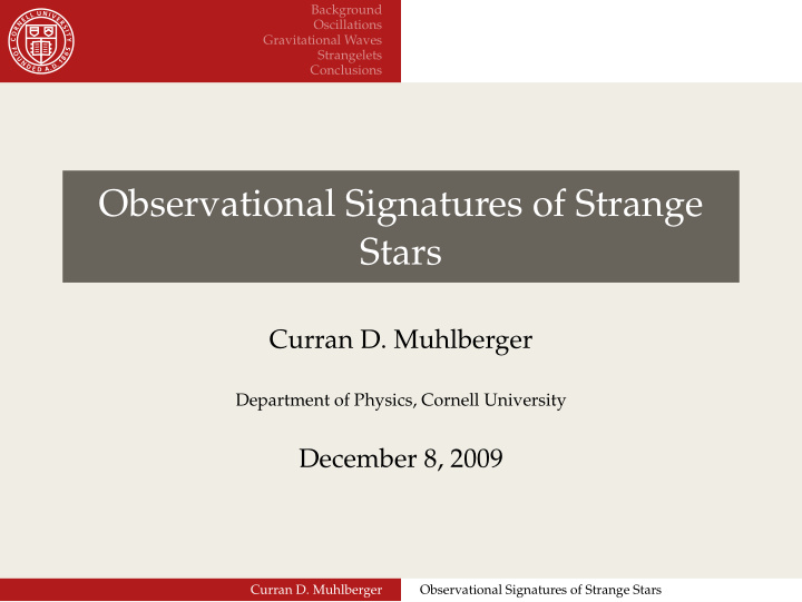 observational signatures of strange stars