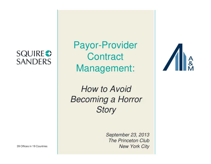 payor provider contract management
