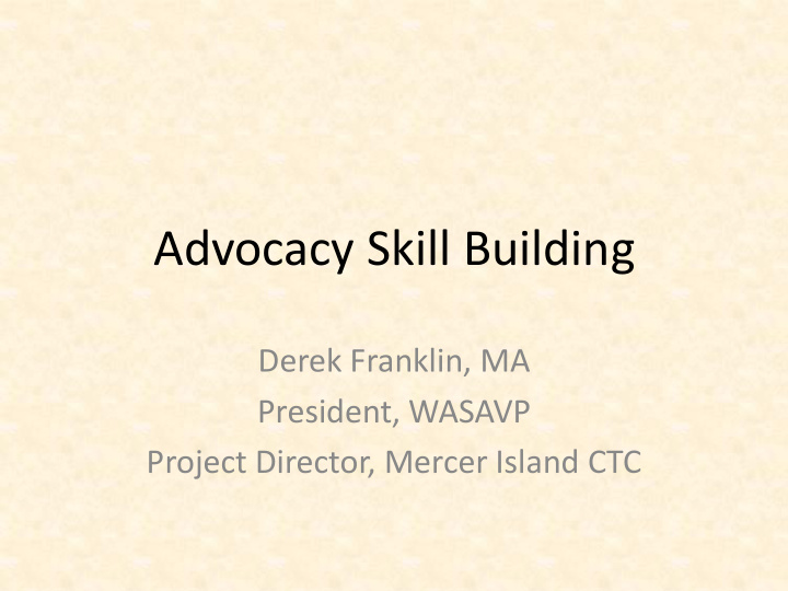 advocacy skill building