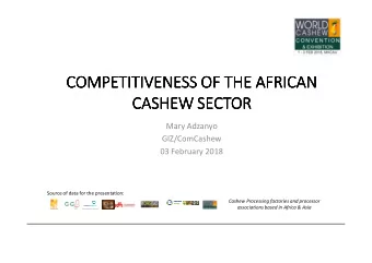 COMPETITIVENESS OF THE AFRICAN  COMPETITIVENESS OF THE AFRICAN  COMPETITIVENESS OF THE AFRICAN