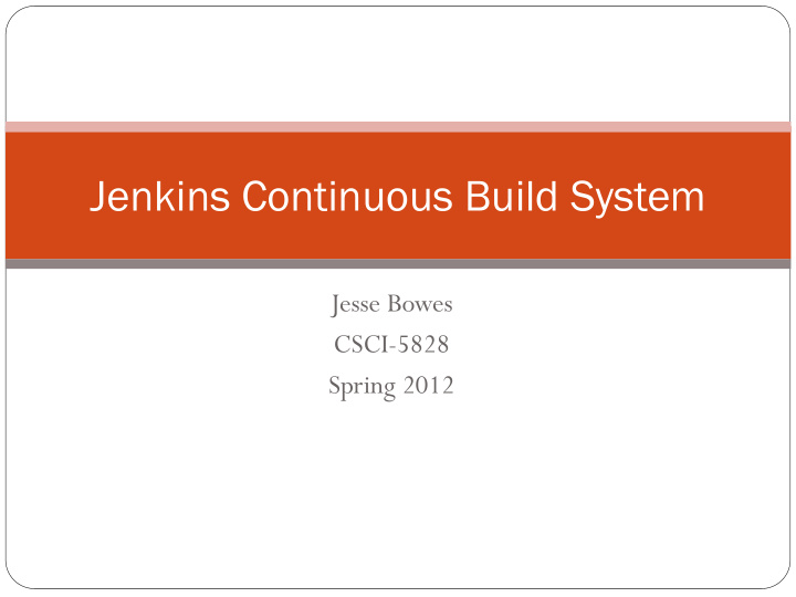 jenkins continuous build system