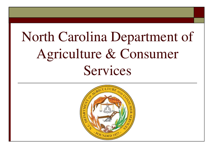 services north carolina agriculture