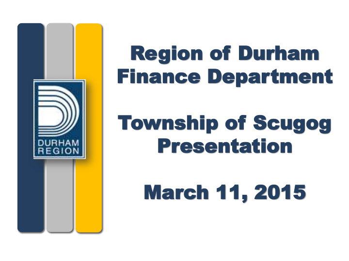 township wnship of of scugog scugog pr presenta