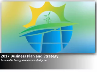 2017 Business Plan and Strategy  Renewable Energy Association of Nigeria  About Us    An