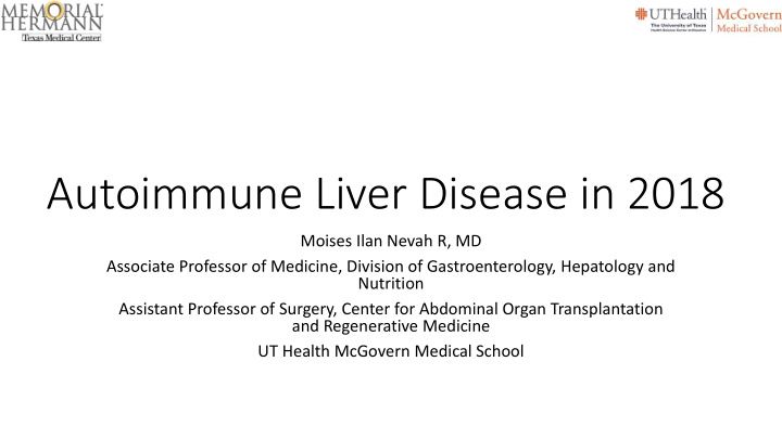 autoimmune liver disease in 2018