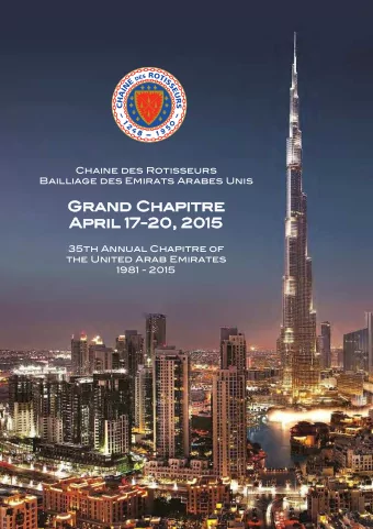 Grand Chapitre  April 17-20, 2015  35th Annual Chapitre of  the United Arab Emirates  1981 - 2015