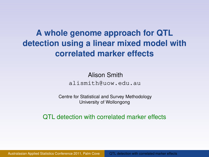 a whole genome approach for qtl detection using a linear
