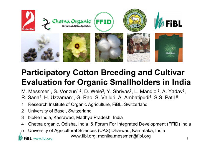 participatory cotton breeding and cultivar evaluation for