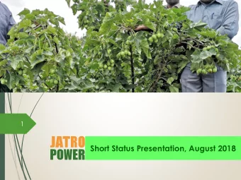 Short Status Presentation, August 2018  Jatropower AG - International spread  Slide 2  Switzerland: