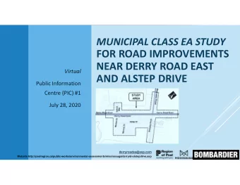 FOR ROAD IMPROVEMENTS  NEAR DERRY ROAD EAST  Virtual  AND ALSTEP DRIVE  Public Information  Centre
