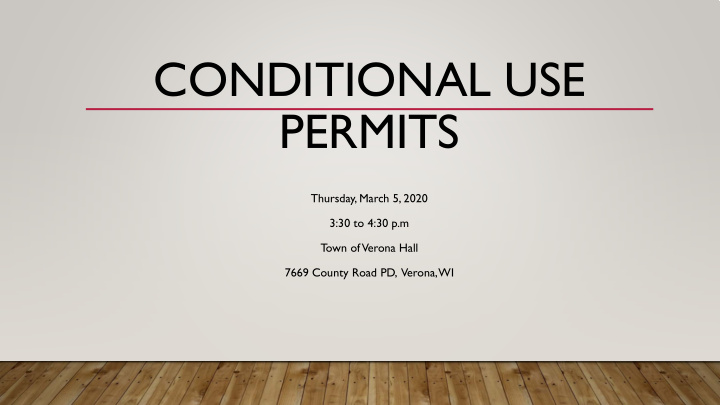 conditional use permits