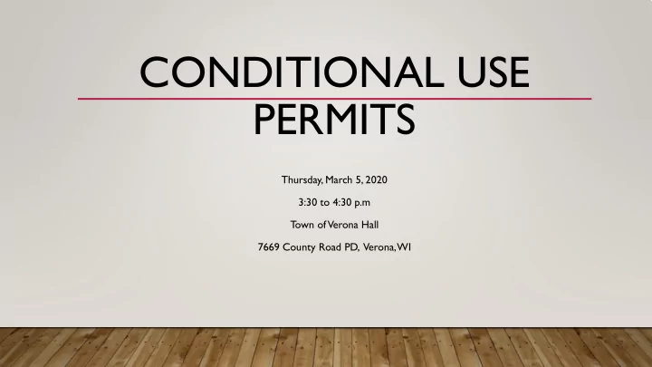 conditional use permits