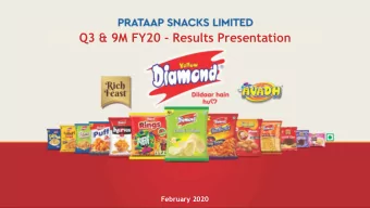 Q3 &amp; 9M FY20 - Results Presentation  February 2020  Disclaimer  Certain statements in this